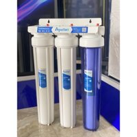 Bộ 3 Cốc Lọc Nước Đầu Nguồn 20inch AQUAYURI Ren 27 Kèm Lõi Giúp Lọc Nước Sinh Hoạt