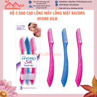 Bộ 3 dao cạo lông mày, lông mặt làm mịn da Schick Hydro Silk Touch