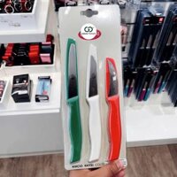 Bộ 3 dao cắt, tỉa, gọt rau củ Ballarini Mincio (Xanh 22cm + Trắng 20cm + Đỏ 18cm) (Set 3)