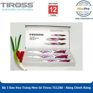 Bộ 3 dao hoa tráng men sứ Tiross TS 1280