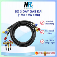 Bộ 3 dây nạp gas hãng TPV dài 1m2 1m5 và 1m8 dùng cho các loại gas R22 R134 R410 R32 cao cấp
