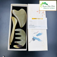 Bộ 3 dụng cụ làm đẹp bằng sừng Cạo gió - Chày mắt - lược chải thông kinh lạc- Diện chẩn thân tâm