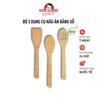 Bộ 3 Dụng Cụ Nấu Ăn Bằng Gỗ UNCLE BILLS Tiện Lợi, An Toàn Cho Mọi Món Ăn - KA0412-NEW