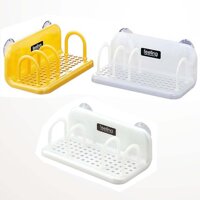 Bộ 3 giá đựng miếng bọt rửa bát kèm thanh chia ngăn giao màu ngẫu nhiên - Hàng nội địa Nhật