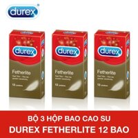 Bộ 3 hộp Bao cao su Durex Fetherlite 12 cái