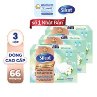 Bộ 3 hộp Bông trang điểm (bông tẩy trang) cao cấp Silcot Premium 66 miếng/hộp