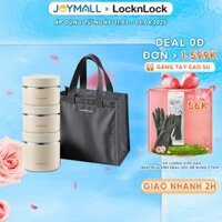 Bộ 3 Hộp Cơm Giữ Nhiệt LocknLock Lunch Box LHC8052S02 1.1L, Hàng Chính Hãng, Kèm Túi, Muỗng Đũa - JoyMall