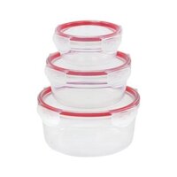 Bộ 3 Hộp đựng thực phẩm , hộp bảo quản thực phẩm  nhựa tròn JCJ Thái Lan 8001