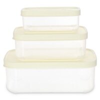 Bộ 3 hộp đựng thực phẩm nhựa 500 - 1000 - 2000 ml Inochi Hokkaido HIN.HOCN.BO02 Kem