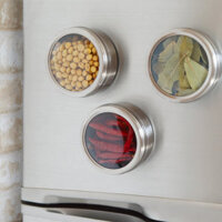 BỘ 3 HỘP INOX TRÒN ĐỰNG THỰC PHẨM GẮN NAM CHÂM FLAT