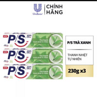 Bộ 3 Hộp Kem đánh răng P/S Thiên nhiên Trà Xanh giúp thanh nhiệt tự nhiên 230g