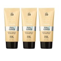 Bộ 3 Hộp- Kem nền siêu mịn lâu trôi BEAUSKIN ISK FULL COVER BB CREAM SPF 50+/PA+++ Hàn quốc 45ml/ Hộp