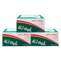 Bộ 3 Hộp Khẩu Trang Y Tế 4U Med Hộp 50 Cái