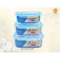 Bộ 3 hộp nhựa chữ nhật 4 khóa 6535 Việt Nhật