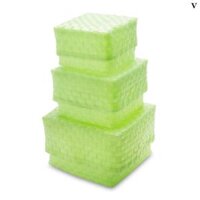 Bộ 3 Hộp Nhựa Đan Vuông Có Nắp Thấp Sovaco
