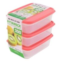 Bộ 3 hộp nhựa nắp dẻo 300ml  (KBN)