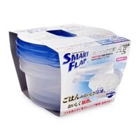 Bộ 3 Hộp Nhựa Tròn Thực Phẩm Kháng Khuẩn Lò Viba Nhật Bản A_047LB 440ML