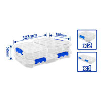 Bộ 3 Hộp nhựa trong suốt chia ngăn đựng linh kiện Wadfow WTB8343