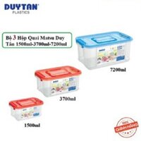 Bộ 3 hộp quai Matsu Duy Tân có nắp dung tích 1500ml, 3700ml, 7200ml chất liệu nhựa an toàn đảm bảo sức khỏe người dùng.
