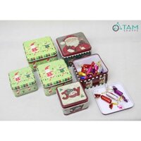 Bộ 3 hộp thiếc đựng kẹo Noel họa tiết TAN