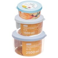 [Bộ 3] Hộp Thực Phẩm Tủ Lạnh Kháng Khuẩn Tiêu Chuẩn Nhật Bản - Hộp Bảo Quản Thức Ăn Dạng Tròn
