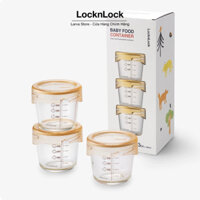 Bộ 3 hộp thủy tinh 280ml LocknLock đựng đồ ăn dặm cho bé LLG542S03 280ml chia vạch