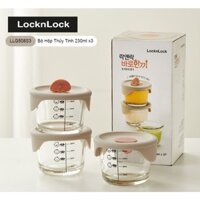 Bộ 3 Hộp Thủy Tinh LockLock Dung Tích (230ml x3) LLG508S3