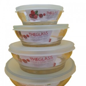 Bộ 3 hộp thủy tinh tròn kèm túi giữ nhiệt Happy Cook Glass HCG-03C 400ml