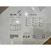 BỘ 3 HỘP VẢI ĐỰNG ĐỒ IKEA SKUBB - TRẮNG 31x34x33 cm