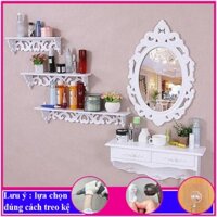 Bộ 3 Kệ gỗ decor phòng ngủ chill chất liệu gỗ cao cấp màu trắng, chống nước tuyệt đối