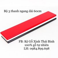 Bộ 3 kệ gỗ treo tường thanh ngang Dài 60cm