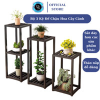 [Bộ 3 Kệ Sắt Để Cây Cảnh Chậu Hoa] Kệ Trang Trí Ban Công, Phòng Khách - Màu Đen/Trắng