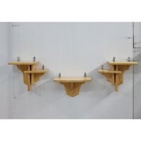 Bộ 3 kệ thờ công giáo gỗ thông gồm 2 kệ sole 2 bên đối xứng 30x16(cm) kệ giữa ngang 30cm vàng nhạt