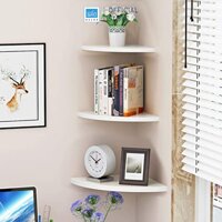 Bộ 3 Kệ Trang Trí Treo Góc Tường SIB DECOR Hình Cung Tròn - Trắng - Bộ 3