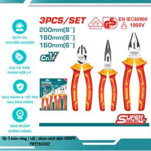 Bộ 3 kềm cách điện Total THT2K0302