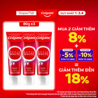 Bộ 3 Kem Đánh Răng Colgate trắng răng Optic White hương đào từ enzyme tự nhiên 80g