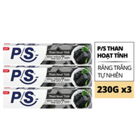 Bộ 3 Kem Đánh Răng P/S Than Hoạt Tính Răng Trắng Hơn Sau 7 Ngày 230g/hộp