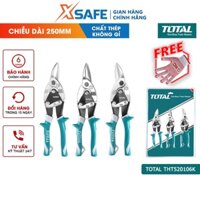 Bộ 3 kéo cắt tôn TOTAL THT520106K kéo cắt thạch cao, xương thạch cao, lưỡi dao hợp kim sắc bén, chống cong vênh rỉ sét