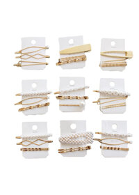 Bộ 3 kẹp tóc kim loại xi vàng thiết kế phối ngọc trai giả sang trọng - 3