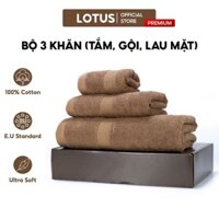 Bộ 3 Khăn Tắm, Gội, Lau mặt 100% Cotton, Mềm Mịm, Thấm Hút, Không Ra Màu, Siêu An Toàn