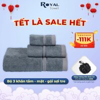 Bộ 3 khăn tắm gội mặt sợi tre mềm mại siêu thấm hút Royal Towel