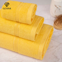 Bộ 3 khăn tắm mặt gội spa với sợi bông cotton dày thấm hút tốt, không xù lông, không phai màu