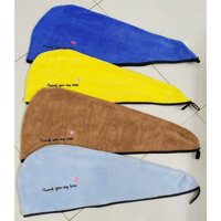 Bộ 3 khăn ủ tóc quấn đầu nhanh khô, thêu chữ đẹp Giao màu ngẫu nhiên, nhiều màu