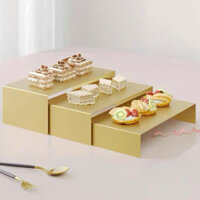 Bộ 3 Khay Giá Kệ Sắt Đựng Bánh Trắng, Vàng Gold Trang Trí Tiệc Bánh, Sinh Nhật, Teabreak, Fingerfood...
