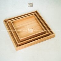 Bộ 3 khay gỗ vuông đựng đồ đa năng