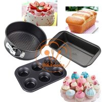 Bộ 3 khuôn chống dính làm bánh mì, bánh gato, cupcake