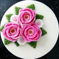 Bộ 3 khuôn làm bánh, rau câu silicon hoa hồng trà, cúc đơn, lá - Mã số 1191