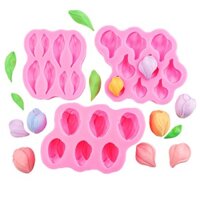 Bộ 3 khuôn silicone hoa tulip fondant hoa bay trang trí bánh