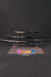 Bộ 3 Kiếm Nhật Samurai Đen Khắc Vân Rồng