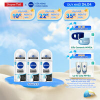 Bộ 3 Lăn Ngăn Mùi NIVEA Black&White 5in1 Ngăn Vệt Ố Vàng Vượt Trội (50 ml) - 82234x3